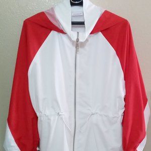 SHOEDAZZLE ANORAK JACKET/DRESS  RED/WHITE    SIZE M